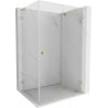 Mexen Lunar-F L cabine de douche pliante droite 85 x 80 cm, transparente, dorée - 836L-085-080-50-00-P