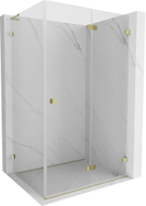 Mexen Lunar-F L cabine de douche pliante droite 85 x 80 cm, transparente, dorée - 836L-085-080-50-00-P