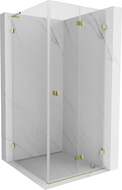 Mexen Lunar-F L cabine de douche pliante droite 100 x 100 cm, transparent, or - 836L-100-100-50-00-P