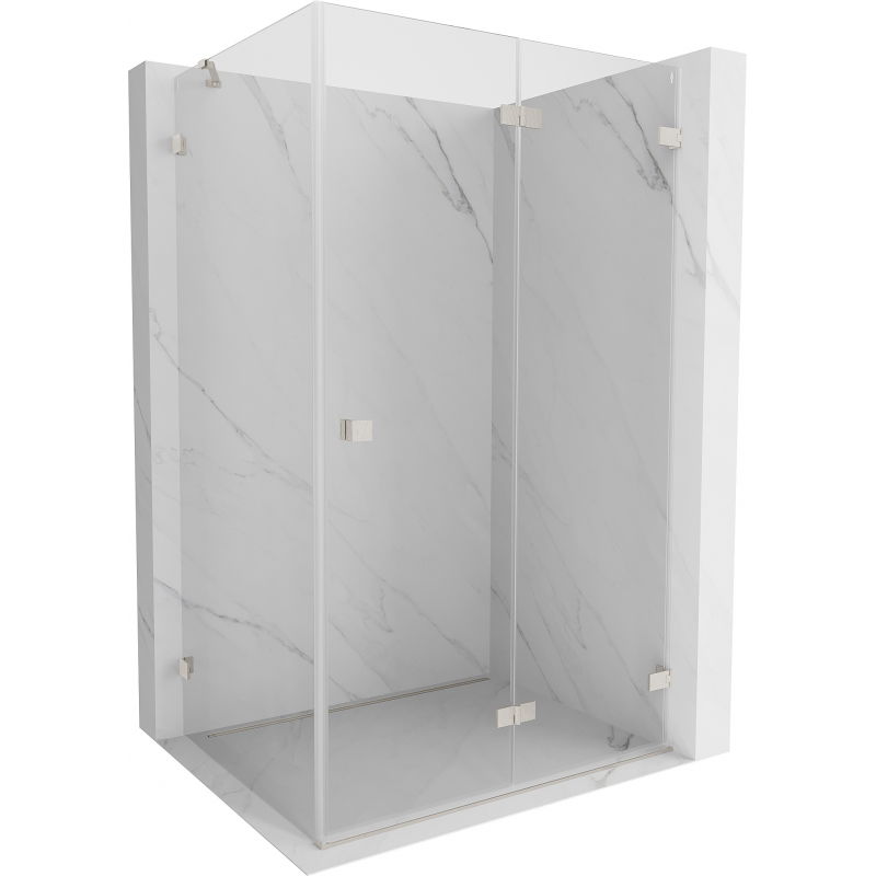 Mexen Lunar-F cabine de douche pliante droite 95 x 70 cm, transparente, nickel brossé - 836-095-070-97-00-P