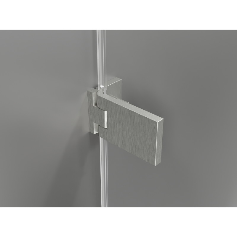 Mexen Lunar-F cabine de douche pliante droite 100 x 80 cm, transparent, nickel brossé - 836-100-080-97-00-P
