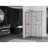Mexen Kioto paroi de douche Walk-in 80 x 200 cm, motif noir 8 mm, or rose - 800-080-101-60-78