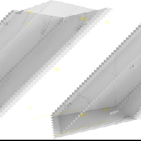 Mexen Lunar-F L cabine de douche pliante droite 85 x 70 cm, transparente, or brossé - 836L-085-070-55-00-P