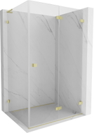 Mexen Lunar-F L cabine de douche pliante droite 90 x 80 cm, transparent, doré brossé - 836L-090-080-55-00-P