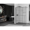 Mexen Kioto paroi de douche Walk-in 90 x 200 cm, motif noir 8 mm, noir - 800-090-101-70-78