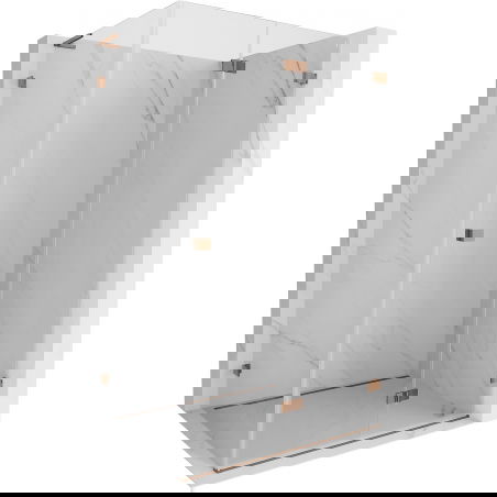 Mexen Lunar-F L cabine de douche pliante à droite 75 x 70 cm, transparent, or rose - 836L-075-070-60-00-P