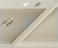 Mexen Elix évier en granit à 1 bac 600 x 500 mm, beige, siphon chromé - 6525601005-69