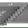 Mexen Elix évier en granit 1 bac 600 x 500 mm, gris, siphon chromé - 6525601005-71