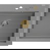 Mexen Elix évier en granit 1 bac 600 x 500 mm, gris, siphon doré - 6525601005-71-G