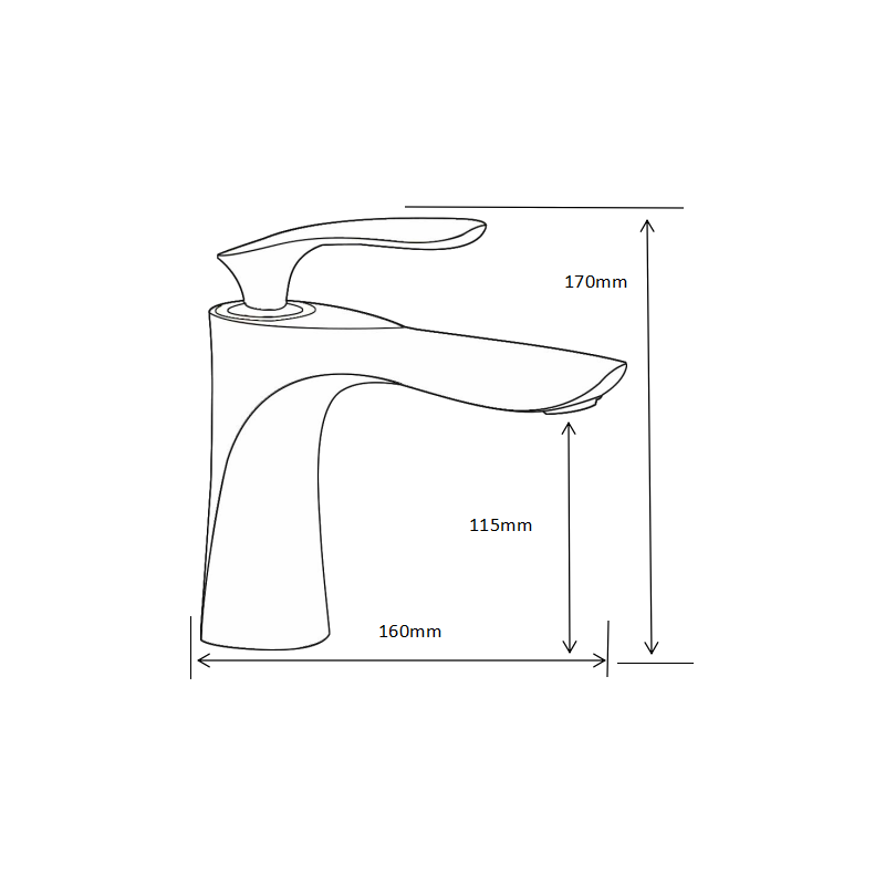 Mexen Lily robinet de lavabo, blanc/doré - 73600-25