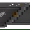 Mexen Elix évier de cuisine en granit 1 bac 600 x 500 mm, noir moucheté, siphon doré - 6525601005-76-G