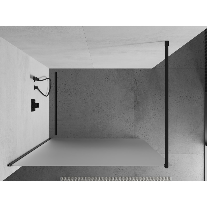Mexen Kioto paroi de douche Walk-in 130 x 200 cm, givre 8 mm, noir - 800-130-101-70-30