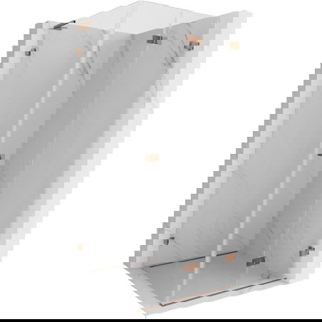 Mexen Lunar-F L paroi de douche pliante droite 90 x 90 cm, transparent, or rose - 836L-090-090-60-00-P