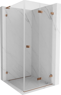Mexen Lunar-F L cabine de douche pliante droite 100 x 100 cm, transparent, or rose - 836L-100-100-60-00-P