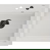 Mexen Elix évier en granit 1-bac 600 x 500 mm, blanc, siphon noir - 6525601005-20-B