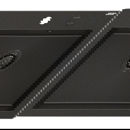 Mexen Elix évier en granit 1 bac 600 x 500 mm, noir/doré métallisé, siphon noir - 6525601005-75-B