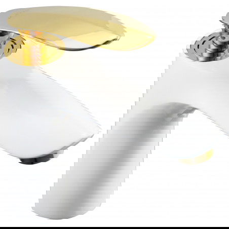 Mexen Lily robinet de lavabo, Blanc/Or - 73600-25