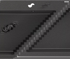 Mexen Elix évier de cuisine en granit à 1 bac 600 x 500 mm, noir moucheté, siphon noir - 6525601005-76-B