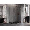 Mexen Lunar-F L cabine de douche pliante droite 75 x 70 cm, transparent, cuivre brossé - 836L-075-070-65-00-P