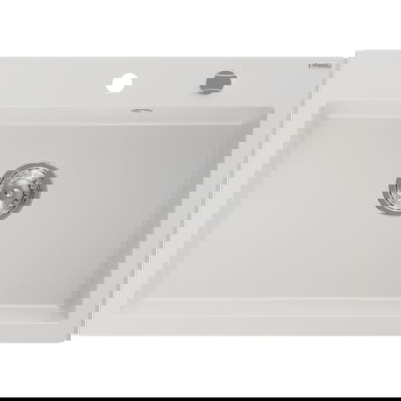 Mexen Elix évier en granit 1 bac 700 x 500 mm, blanc, siphon chrome - 6526701005-20