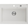 Mexen Elix évier de cuisine en granit 1-bac 700 x 500 mm, blanc, siphon chromé - 6526701005-20