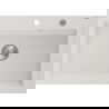 Mexen Elix évier en granit 1 bac 700 x 500 mm, blanc, siphon chrome - 6526701005-20