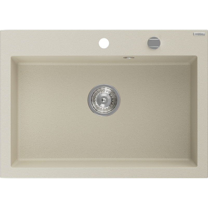 Mexen Elix évier en granit 1 bac 700 x 500 mm, beige, siphon chromé - 6526701005-69