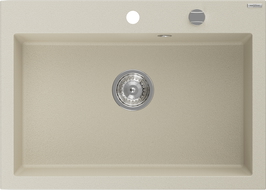 Mexen Elix évier en granit 1 bac 700 x 500 mm, beige, siphon chromé - 6526701005-69