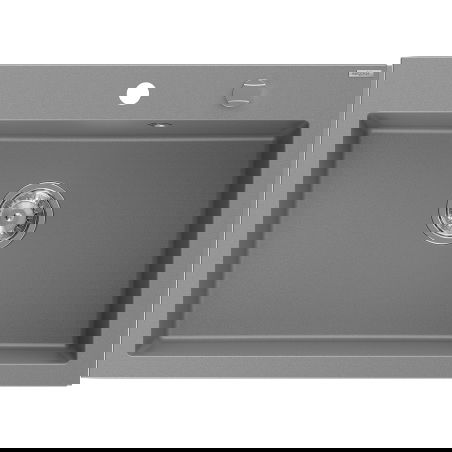 Mexen Elix évier en granit 1 bac 700 x 500 mm, gris, siphon chromé - 6526701005-71