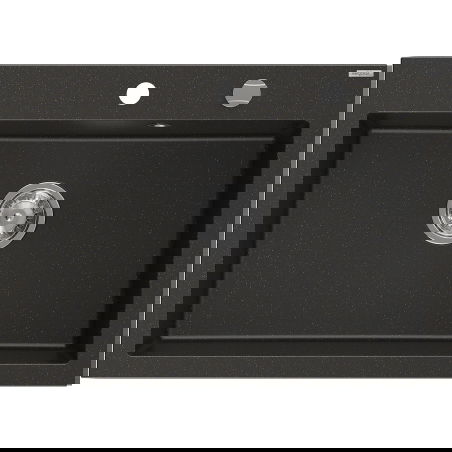 Mexen Elix évier en granit 1 bac 700 x 500 mm, noir/doré métallisé, siphon chromé - 6526701005-75