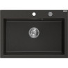 Mexen Elix évier en granit 1 bac 700 x 500 mm, noir/or métallique, siphon chromé - 6526701005-75