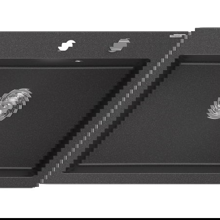Mexen Elix évier en granit 1 bac 700 x 500 mm, noir moucheté, siphon chromé - 6526701005-76