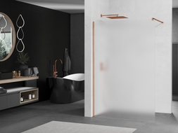 Mexen Kioto paroi de douche Walk-in 140 x 200 cm, givrée 8 mm, or rose - 800-140-101-60-30