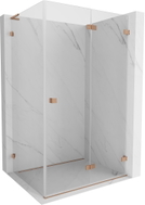 Mexen Lunar-F L cabine de douche pliable droite 100 x 80 cm, transparent, cuivre brossé - 836L-100-080-65-00-P