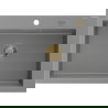 Mexen Elix évier en granit 1 bac 700 x 500 mm, gris, siphon doré - 6526701005-71-G