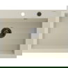 Mexen Elix évier en granit 1 bac 700 x 500 mm, beige, siphon noir - 6526701005-69-B
