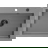 Mexen Elix évier en granit 1 bac 700 x 500 mm, gris, siphon noir - 6526701005-71-B
