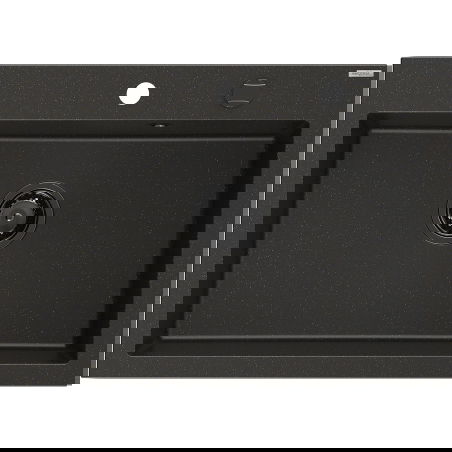 Mexen Elix évier en granit 1-bassin 700 x 500 mm, noir/or métallisé, siphon noir - 6526701005-75-B