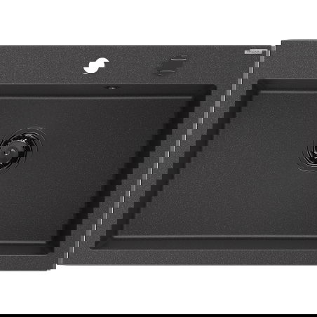 Mexen Elix évier en granit 1 bac 700 x 500 mm, noir moucheté, siphon noir - 6526701005-76-B