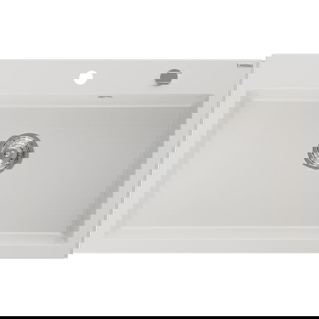 Évier granitique 1 bac Mexen Elix 800 x 500 mm, blanc, siphon chromé - 6527801005-20