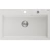 Mexen Elix évier en granit 1 bac 800 x 500 mm, blanc, siphon chromé - 6527801005-20