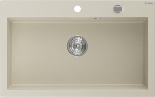 Mexen Elix évier en granit 1-bac 800 x 500 mm, beige, siphon chromé - 6527801005-69