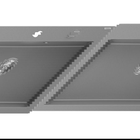 Mexen Elix évier de cuisine 1 bac en granit 800 x 500 mm, gris, siphon chromé - 6527801005-71