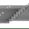 Mexen Elix évier de cuisine en granit 1 bac 800 x 500 mm, gris, siphon chromé - 6527801005-71