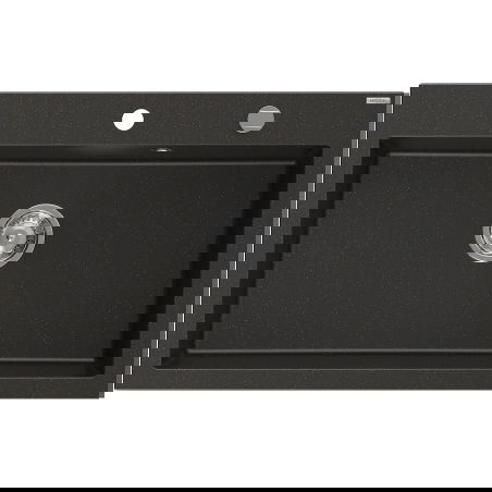 Mexen Elix évier en granit 1 bac 800 x 500 mm, noir/or métallique, siphon chromé - 6527801005-75