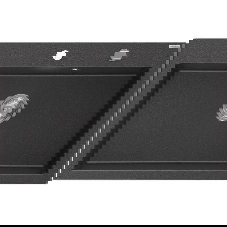 Mexen Elix évier en granit 1 bac 800 x 500 mm, noir moucheté, siphon chromé - 6527801005-76