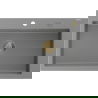 Mexen Elix évier en granit 1-bac 800 x 500 mm, gris, siphon doré - 6527801005-71-G