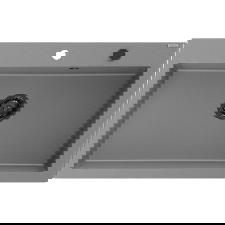 Mexen Elix évier en granit 1 bac 800 x 500 mm, gris, siphon noir - 6527801005-71-B