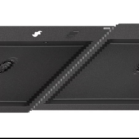Mexen Elix évier en granit 1 bac 800 x 500 mm, noir moucheté, siphon noir - 6527801005-76-B