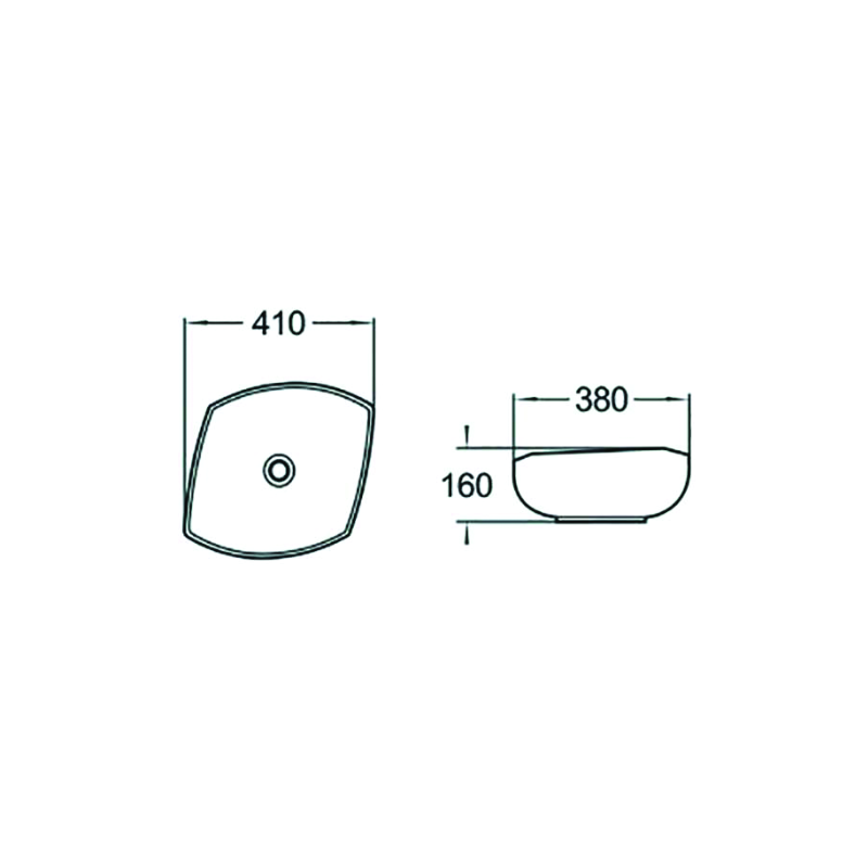 Mexen Enrica lavabo à poser 41 x 38 cm, blanc - 21904100